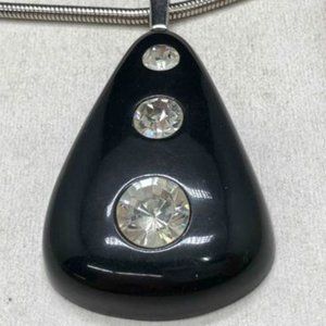 1970s Lanvin Lucite Teardrop Medallion Necklace